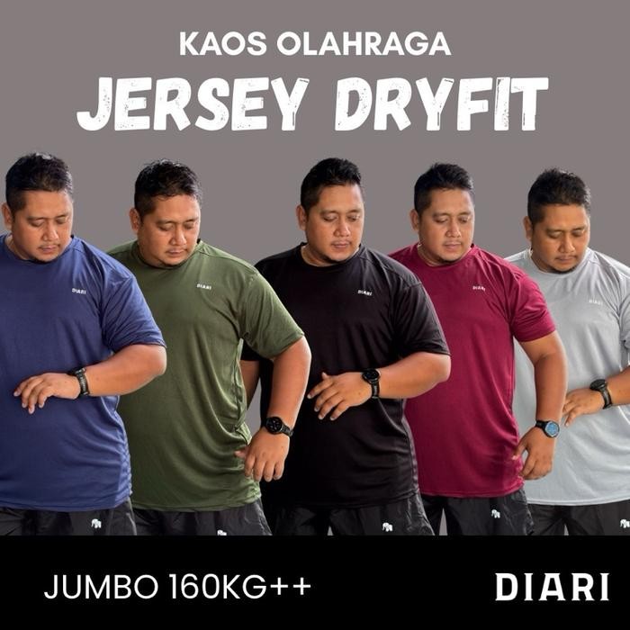 Kaos Olahraga Jersey Dryfit Sport Jumbo Bigsize Diari Terlaris