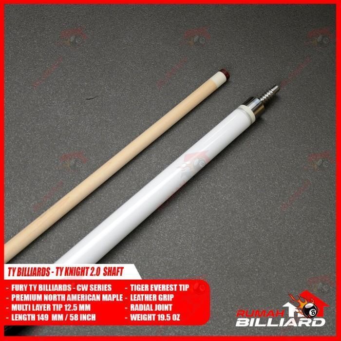 Stick Billiard - Billiard Cue - TY CW-3 - White - TY Knight 2.0 Low Deflection