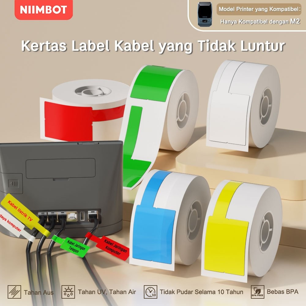 

LINDU NIIMBOT M2 Stiker Label Kabel, Tahan Air, Tahan Minyak, Klasifikasi Label Kabel dan Kabel