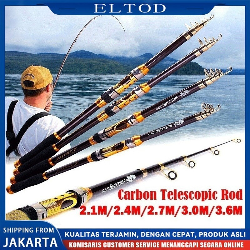 Gboiishop - Joran Pancing Portable Carbon Fiber Telescopic 2 Meter - 3Meter/ Joran Pancing Murah