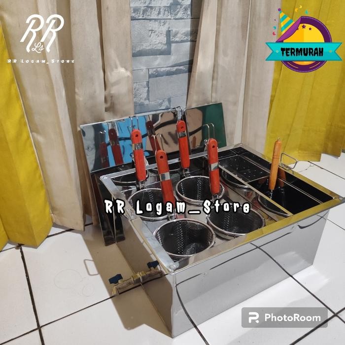 

Dandang Mie Kocok Lubang 4+Kuah Samping Ukuran 45Cm