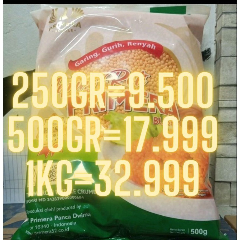 

bubble crumb 500gr tepung roti primera 1kg