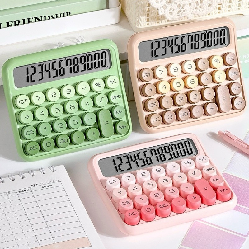 

Meriyah Storee - colorful mechanical calculator retro kalkulator timbul imut warna gradiasi
