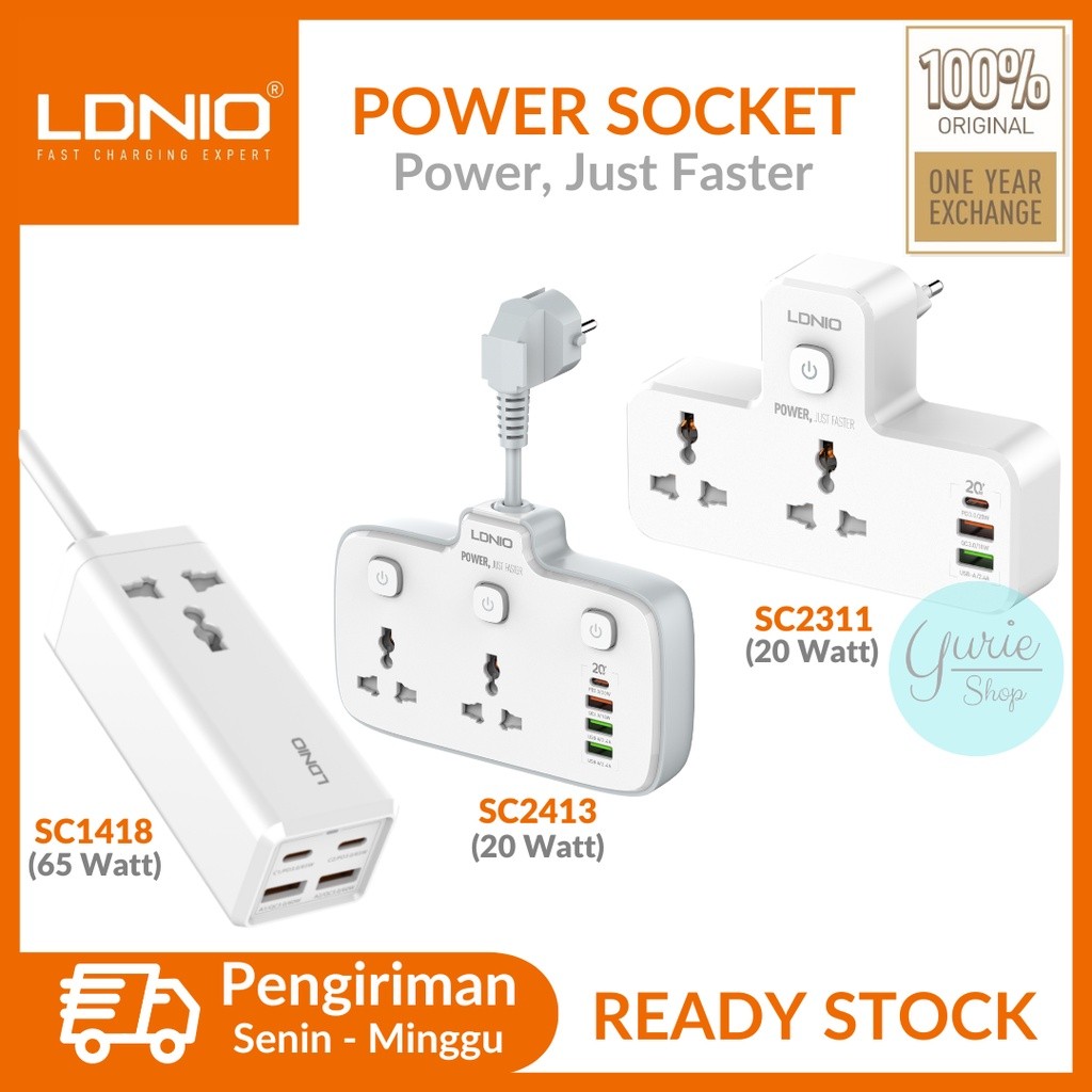 Msb - LDNIO Stop Kontak Power Socket SC1418 SC2413 SC2311 SE2337 SE2435 Colokan Listrik Fast