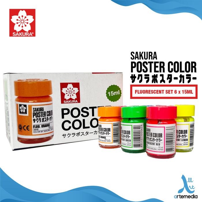 

Cat Poster Sakura Poster Colors Fluorescent Set 6X15Ml #Gratisongkir
