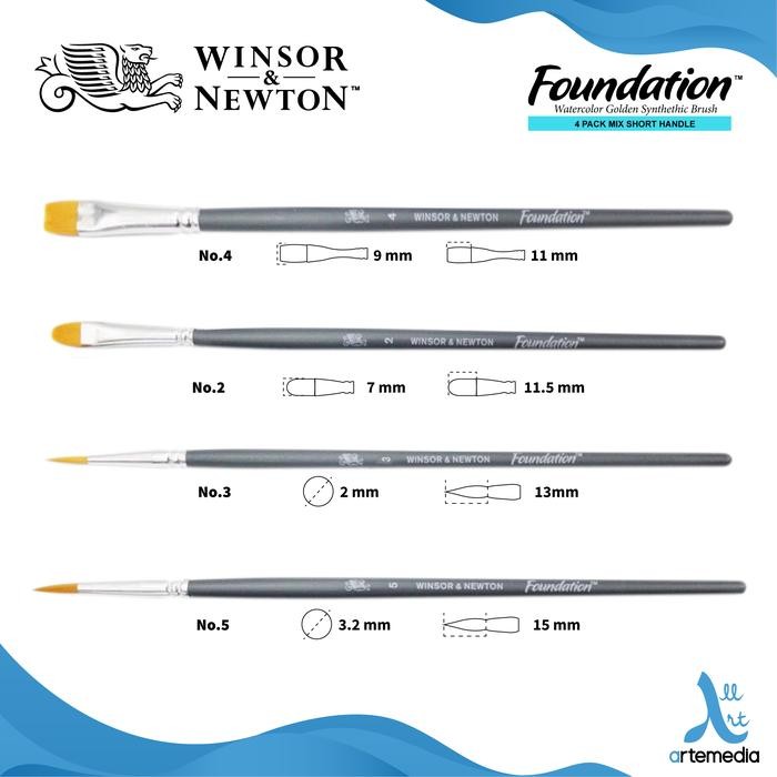 

Kuas Lukis Winsor & Newton Foundation Set 4 Mix Golden Brush Sh #Gratisongkir
