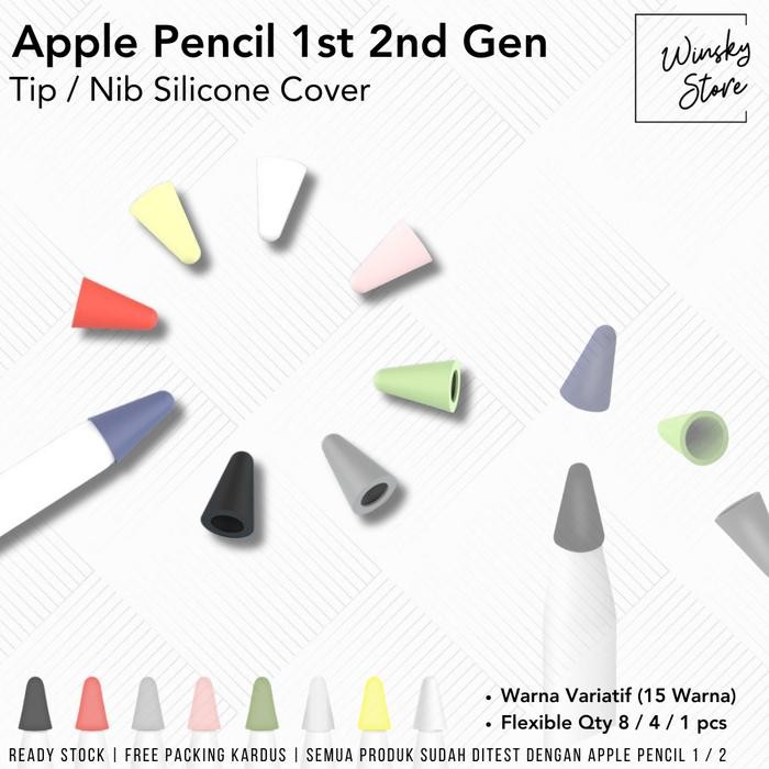

Uta - Apple Pencil 1 / 2 Nib Tip Cover Protector Case - 8 Pcs Mixed Color