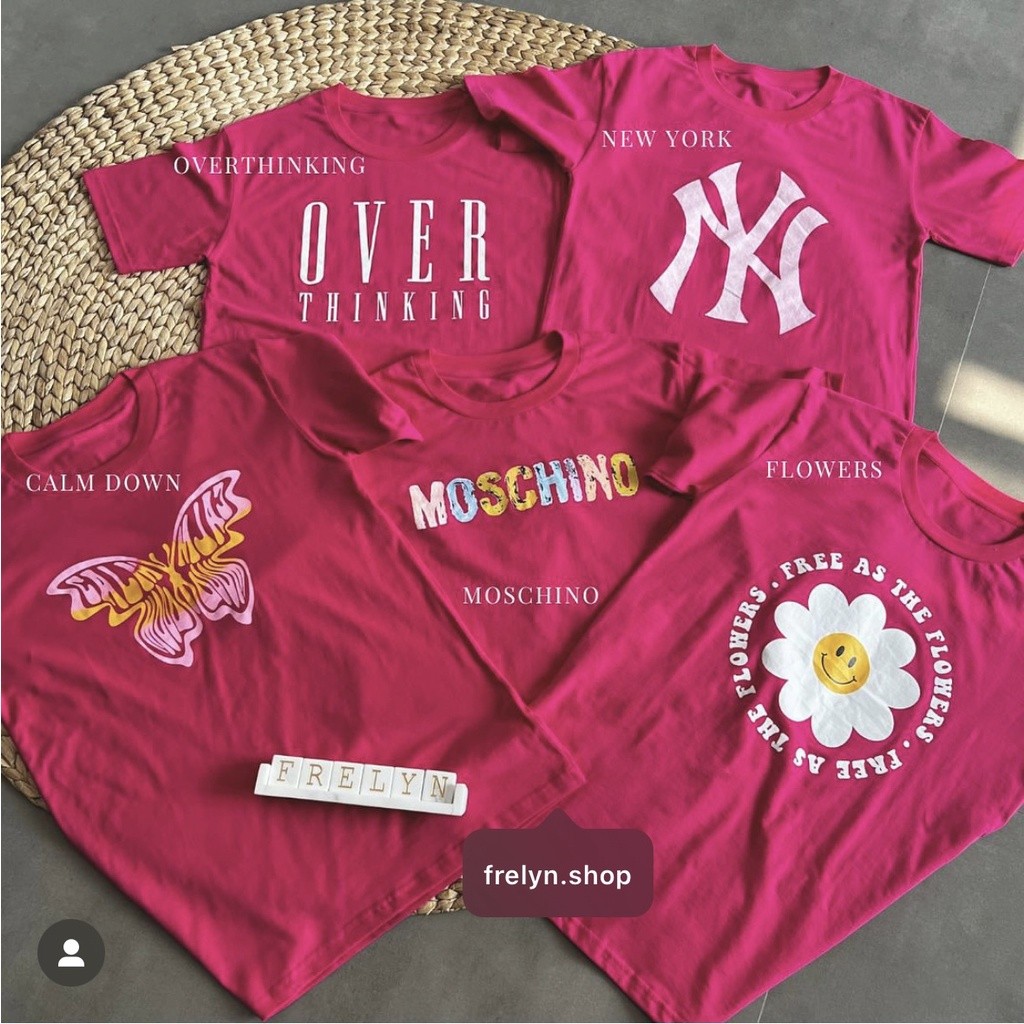 Pola Mewah Fuschia Pink Fanta Collection L Baju Kaos Tshirt Tumblr Tee Oversize Jumbo Daisy Ny