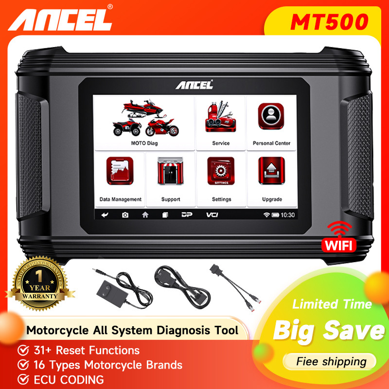 2024 ANCEL MT500 Motorcycle  All System Diagnostic Scan Tool OBD2 Scanner Tester for BMW HONDA YAMAH