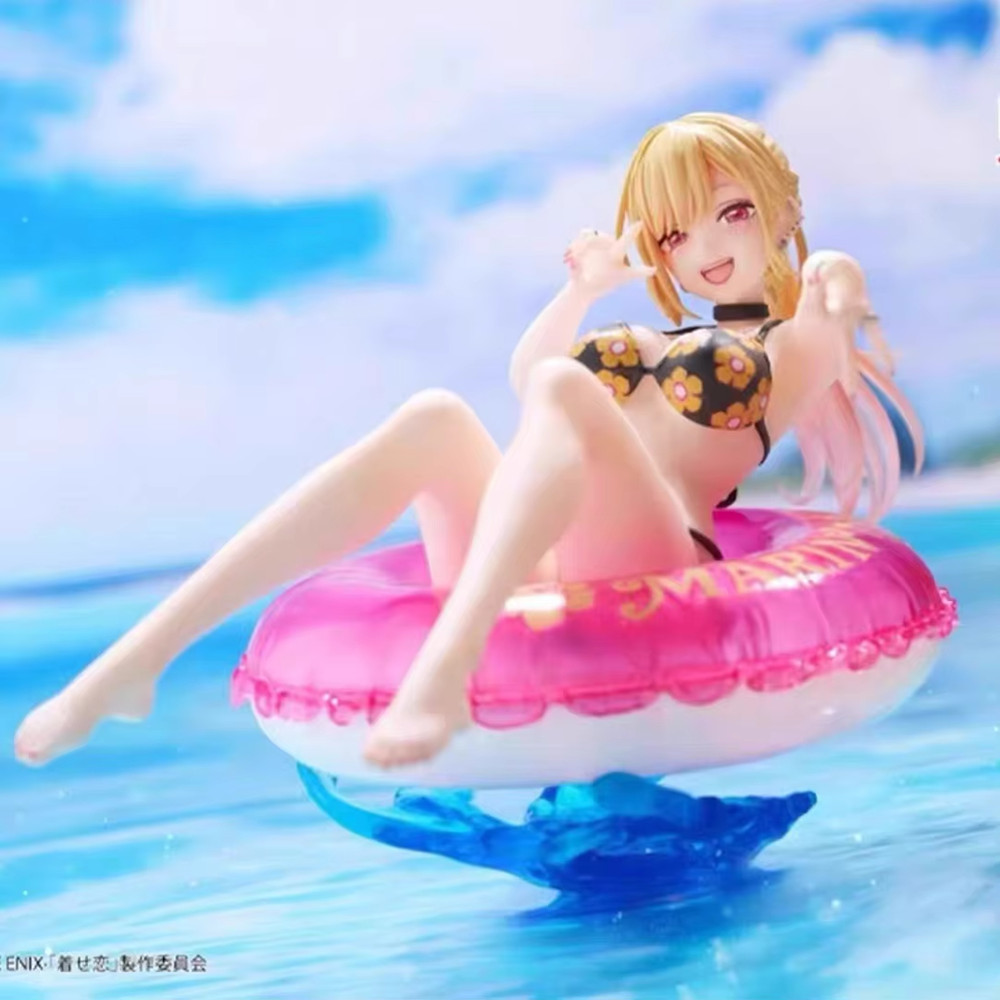 Original My Dress Up Darling Figures Kitagawa Marin Action Figure Swimwear Statue Model Doll Collect