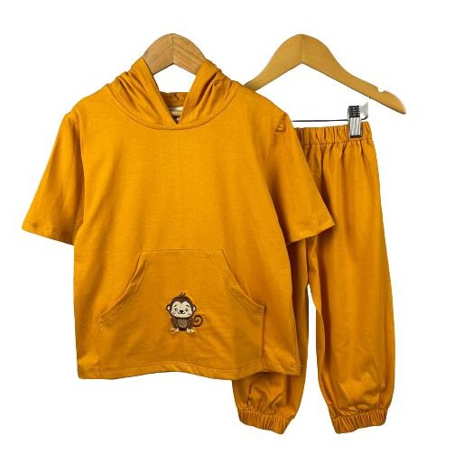 

Terlaris Setelan Anak Smilee Unisex Hoodie Lily Oversize Kunyit Size1-5Th