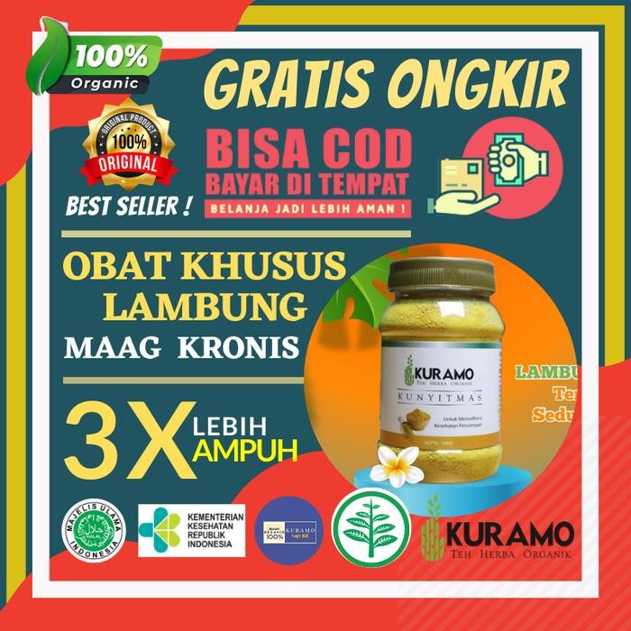 

Terlaris Obat Herbal Asam Lambung Magh Maag Gerd Kronis Kuramo Kunyit Mas #27