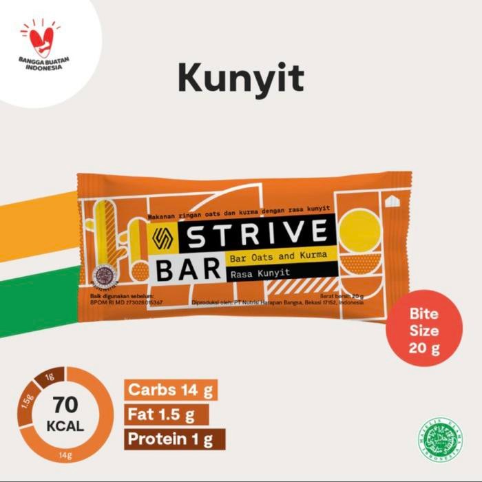 

Terlaris Strive Energy Bar Kunyit 20Gr/40Gr - Satuan