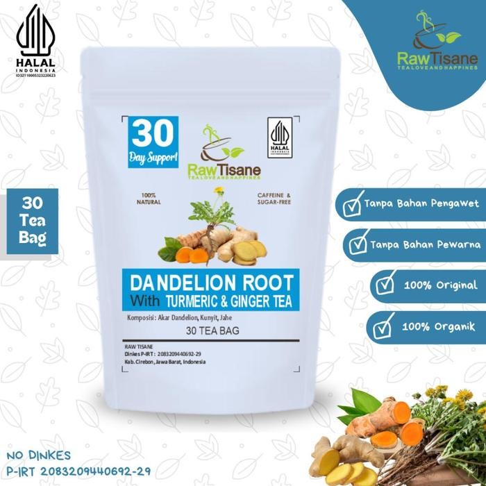 

Terlaris Dandelion Root Turmeric Ginger Tea : Teh Akar Dandelion, Kunyit & Jahe Isi 30 Tea Bag