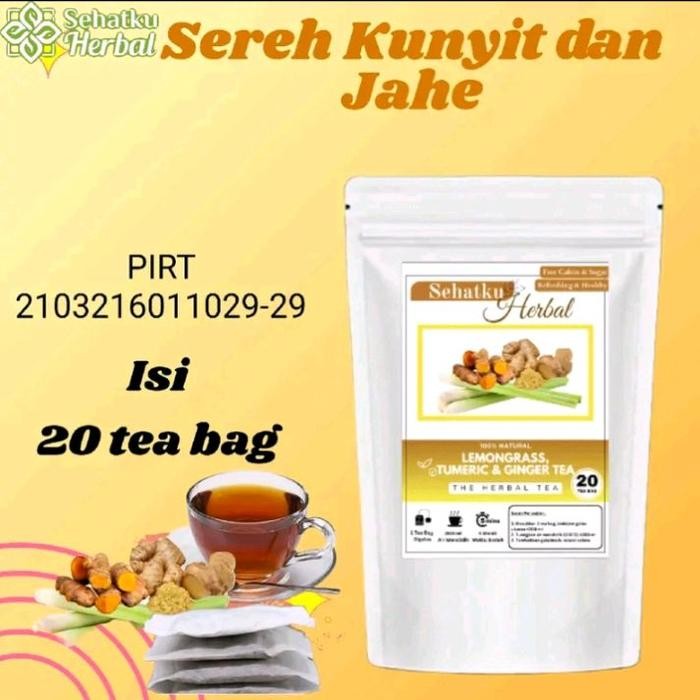 

Terlaris (Ready Stok)Teh Kunyit ,Jahe & Sereh Minuman Instan Herbal Isi 30