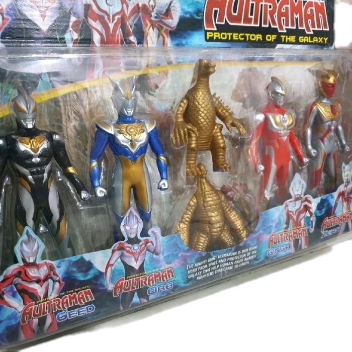 ASLI mainan ultraman dx geed orb ginga 4 pcs figur robot ultraman