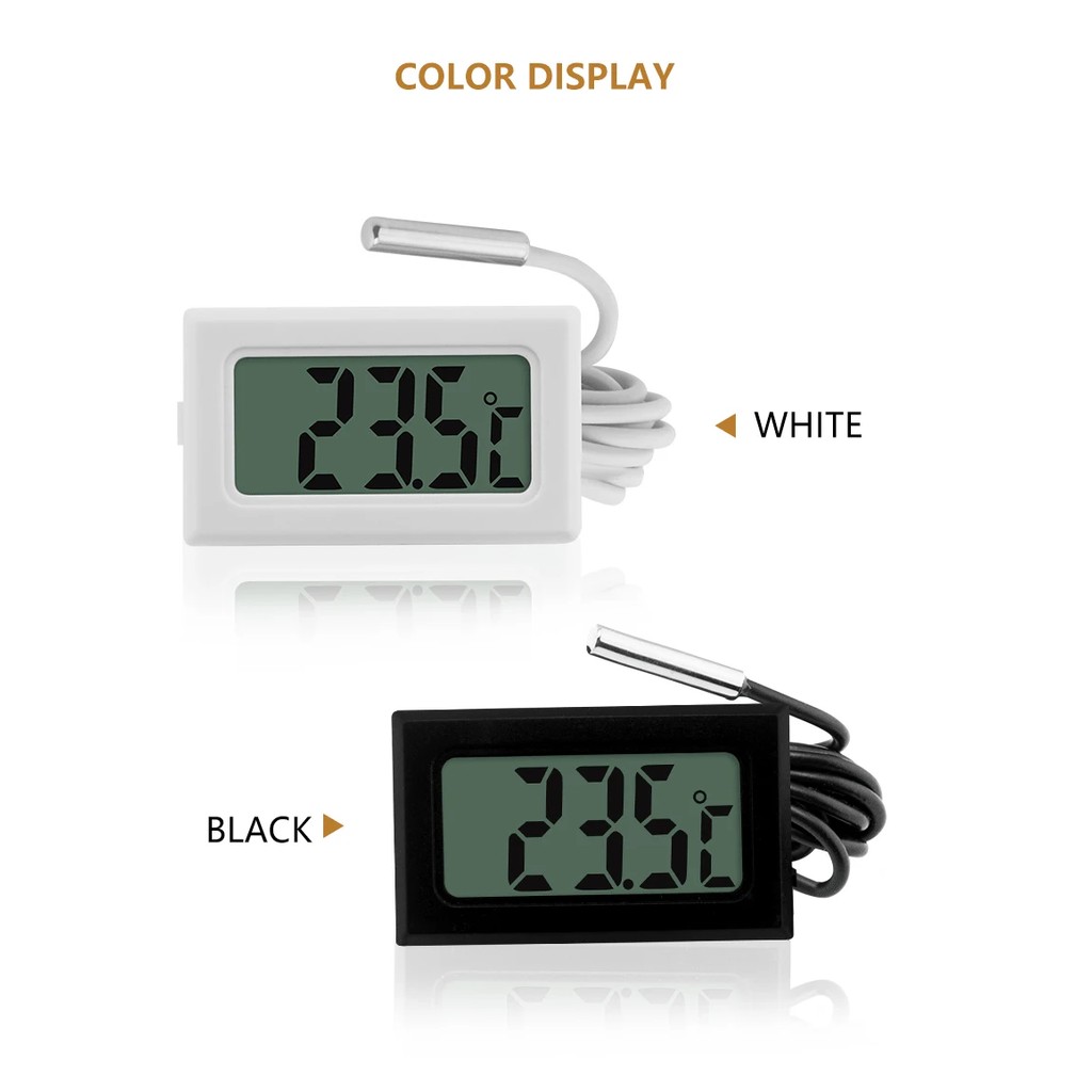 

Mini LCD Digital Thermometer With Waterproof Probe Indoor Outdoor Convenient Temperature Sensor For Refrigerator Fridge Aquarium