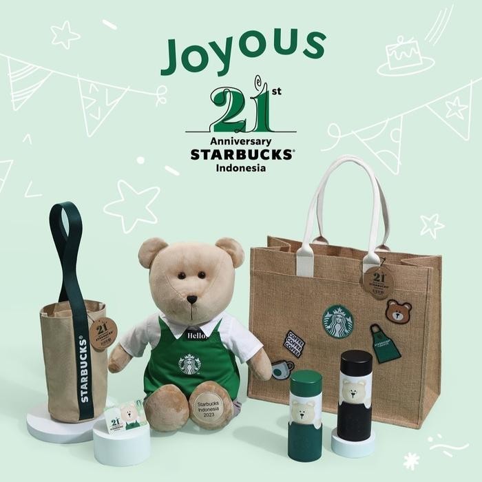 Starbucks Indonesia 21th Anniversary Tumbler Bearista Bear Tote Bag