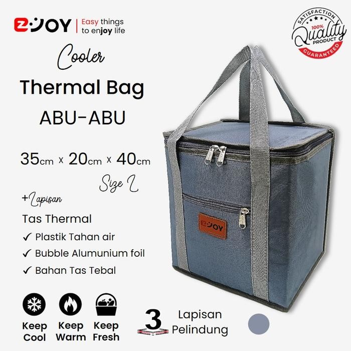 

Tas Bekal Thermal Foil+Mika WARNA ABU-ABU SIZE-L 35cm x 20cm x 40cm / Tas Pengawet Makanan dan