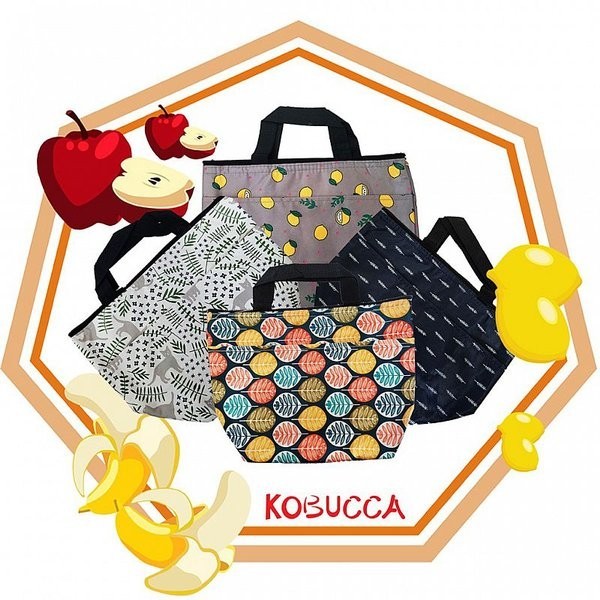 

Cooler Bag Stripe Warna Lunch Bag Tempat Simpan Wadah Makanan Tas Penyimpanan Makan dan Minuman