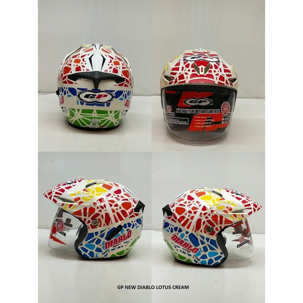 HELM HALF FACE GP DIABLO HELM SNI, GP DIABLO SIZE L