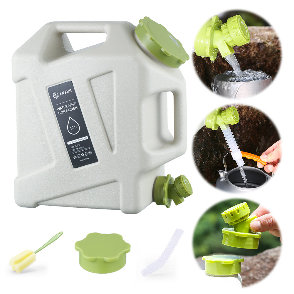 

12L Water Storage Container with Faucet Drinking Water Bucket Leak-Proof Water Dispenser Carrier for Vehicle Car Camping