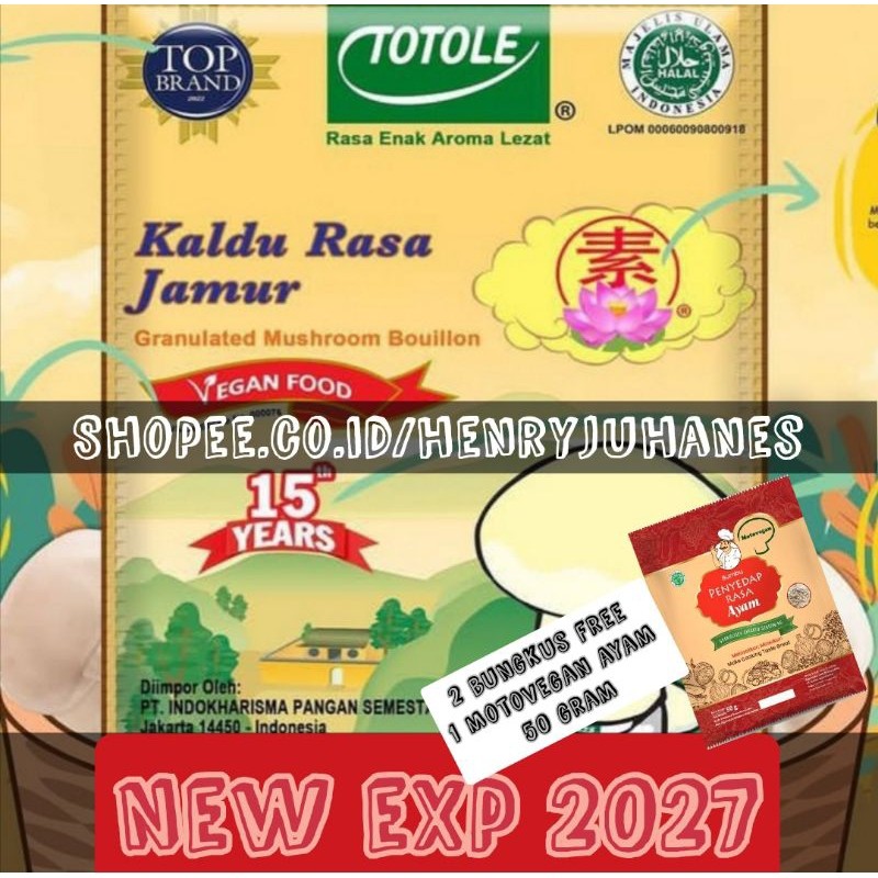 

CPT - Totole kaldu jamur kemasan jumbo 1 kg / 1000 gram / 1kg logo halal exp 2027