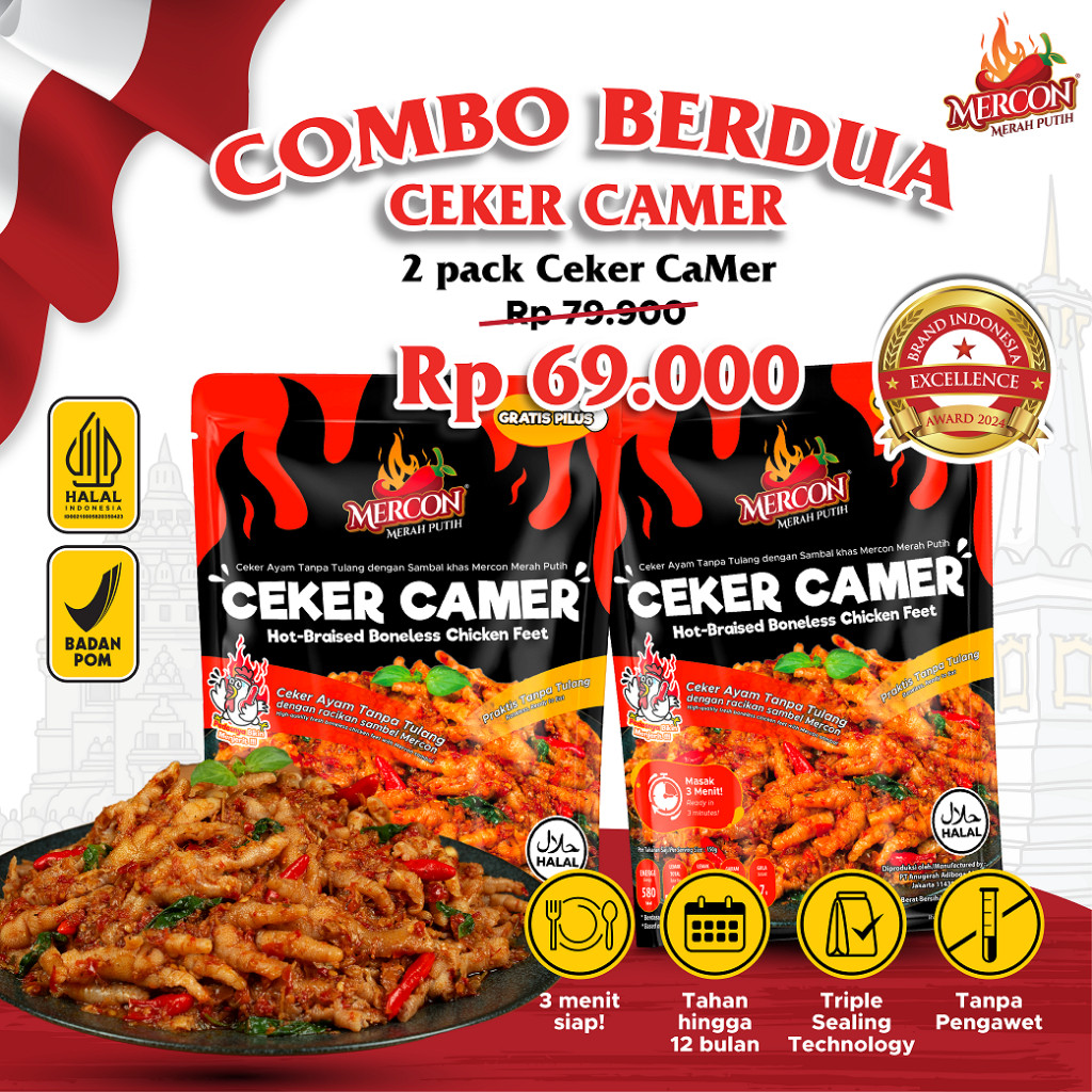 

CPT - Mercon Merah Putih - Hemat Combo Berdua 2 X Ceker Camer Cakar Mertua Ceker Mercon Tanpa Tulang