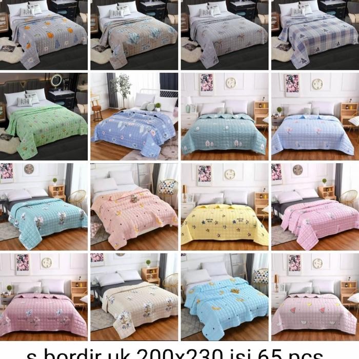 selimut SRH bordir katun jumbo size 200x230cm badcover tipis