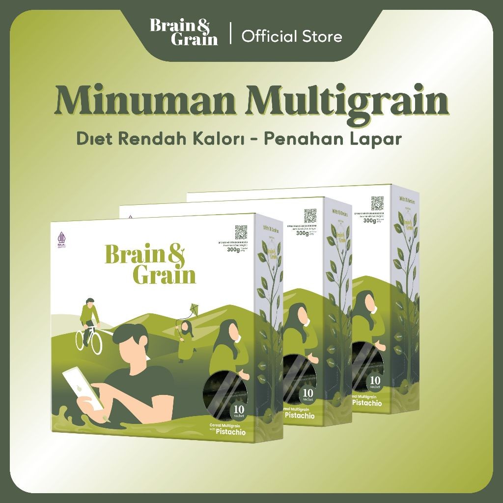 

Konter Makanan (Bundle) Brain & Grain Minuman Diet Multigrain 300Gr Bantu Turunkan Berat Badan