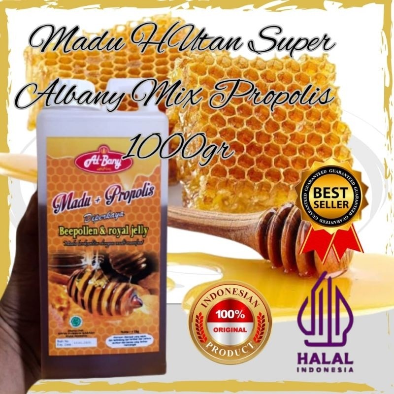 

Sensasi Lezat Madu Super Propolis Mix Royal Jelly Albany Nett 1000Gr