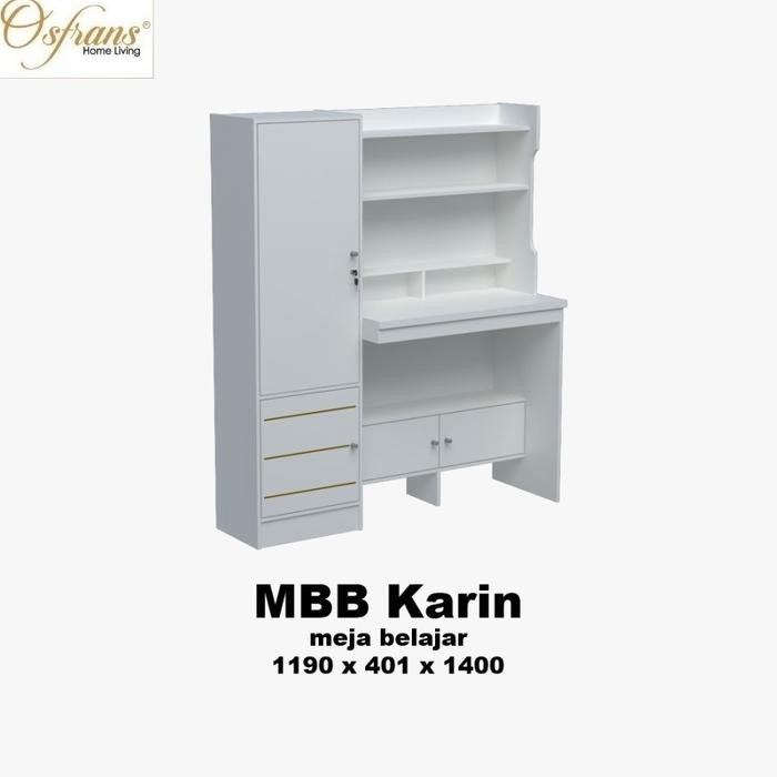 Meja Belajar Anak Putih Mbb Karin By Olympic Furniture [Parbub]