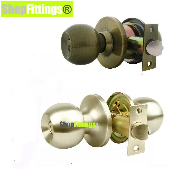 Handle Cylindrical Lock Set Gagang Kunci Pintu Bulat Kamar Tidur Mandi