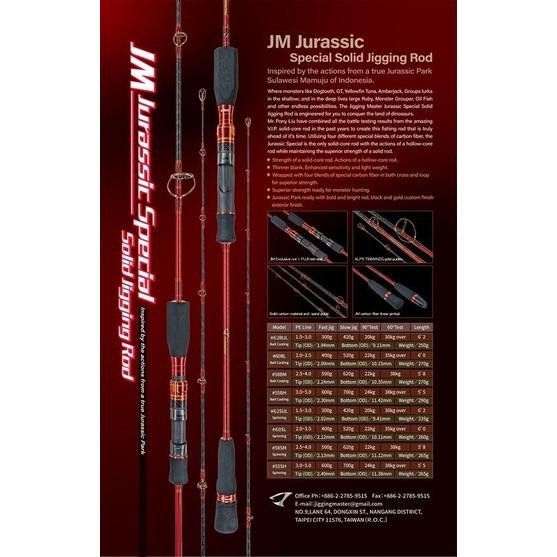 Rod Spinning Jurassic Special #62SUL PE#1,5-3,0 Solid JM Jigging Master Jigging Rod Joran Mancing