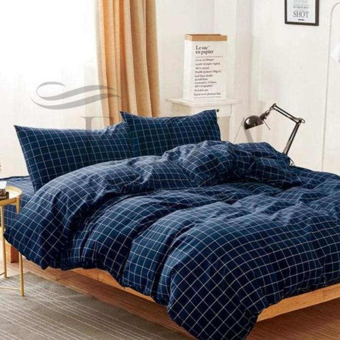 Sprei Classic Gingham Kotak Monokrom Aesthetic (120x200 160x200 180x200) Tinggi 20cm