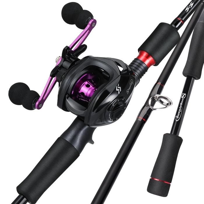 Termurah Sougayilang set pancing casting 1.8m/2.1m joran pancing laut joran pancing carbon rell