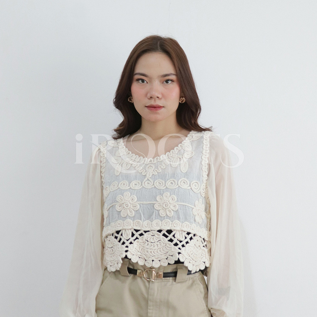 iRoots - Nausica Gibly / Blouse Wanita / Blouse Brukat / Atasa Aesthetic / Crop Top