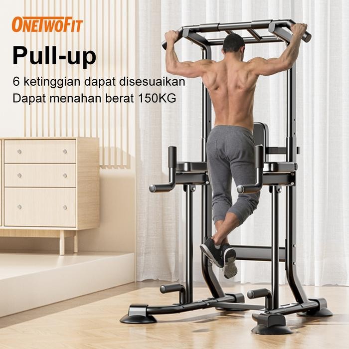 OneTwoFit Multi-Function Adjustable Chin Up Bar Power tower Pull up