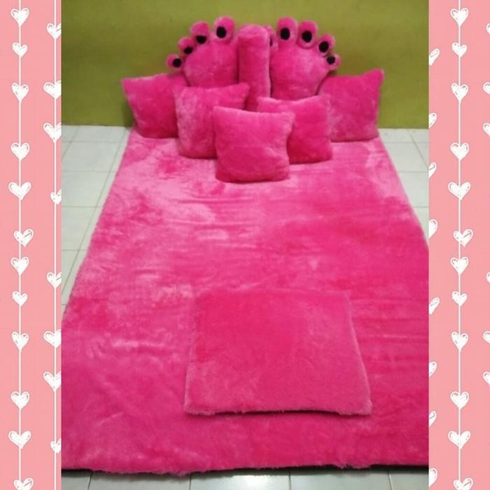 Karpet Permadani Bulu FULLSET POLOS 7CM/ KARPET BULU POLOS 7CM