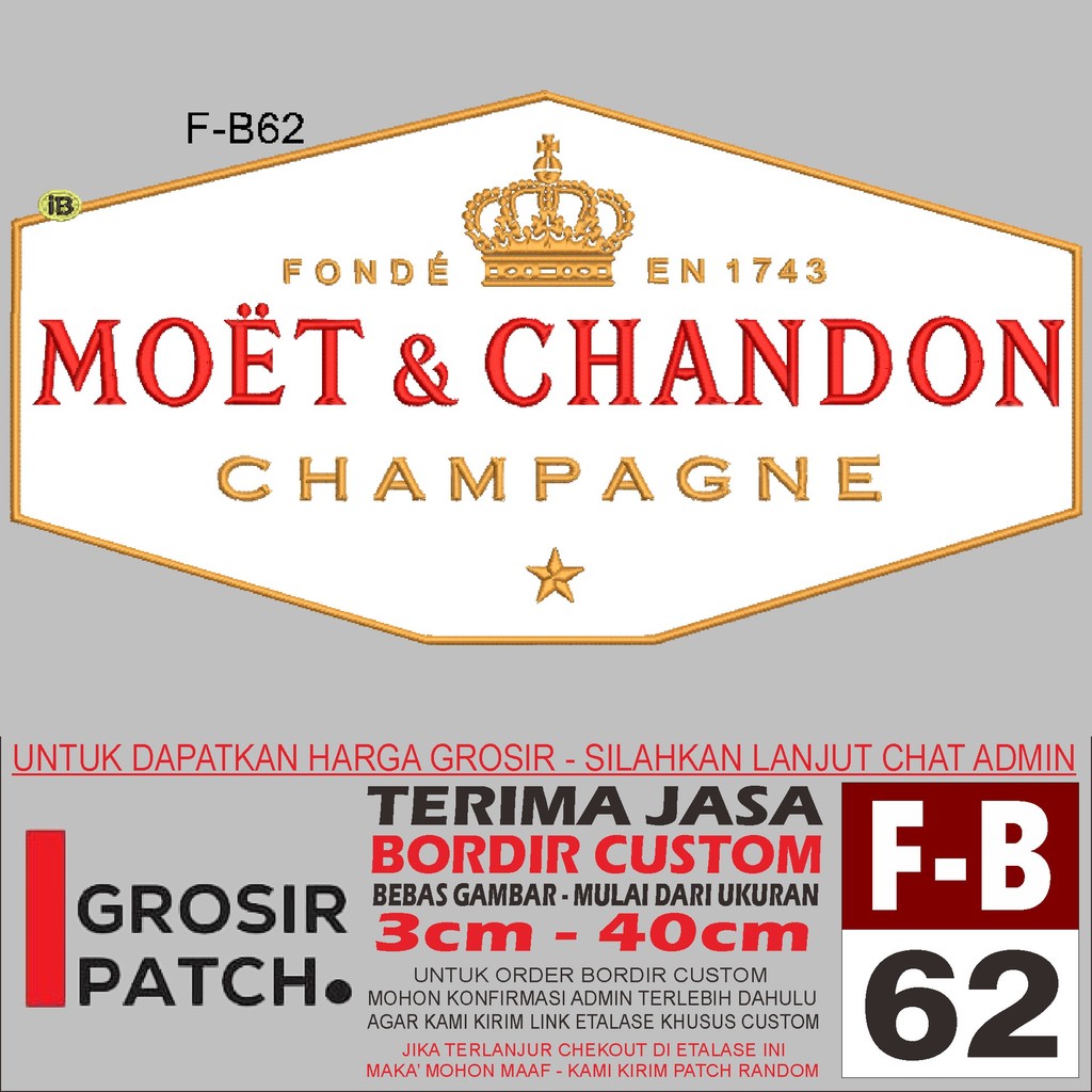 MB PATCH BORDIR LOGO F-B62 MOET & CHANDON AKSESORIS/EMBROIDERY