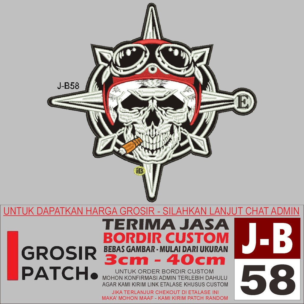 MB PATCH BORDIR LOGO J-B58 CLUB MOTOR AKSESORIS/EMBROIDERY
