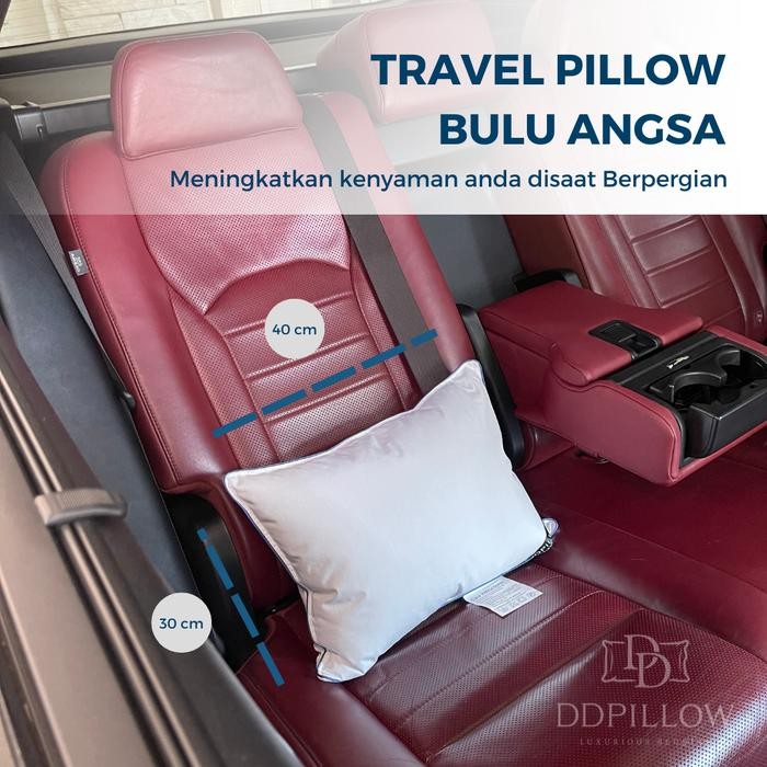 DDPillow Bantal Travel Bulu Angsa Asli Travel Pillow Lumbar Pillow