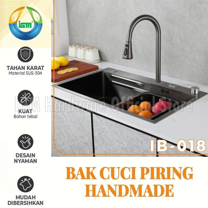 BAK CUCI PIRING STAINLESS KITCHEN SINK HANDMADE IGM IB-018