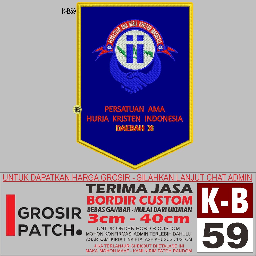 MB PATCH BORDIR LOGO K-B59 PERSATUAN AMA HURIA KRISTEN INDONESIA AKSESORIS/EMBROIDERY