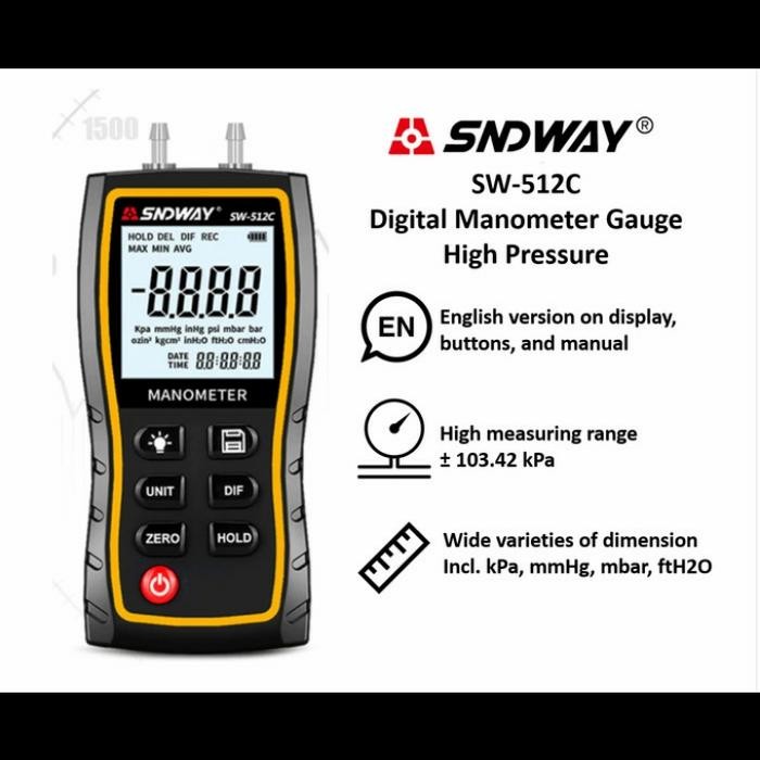 SNDWAY DIGITAL MANOMETER SW-512C KUALITAS TERBAIK