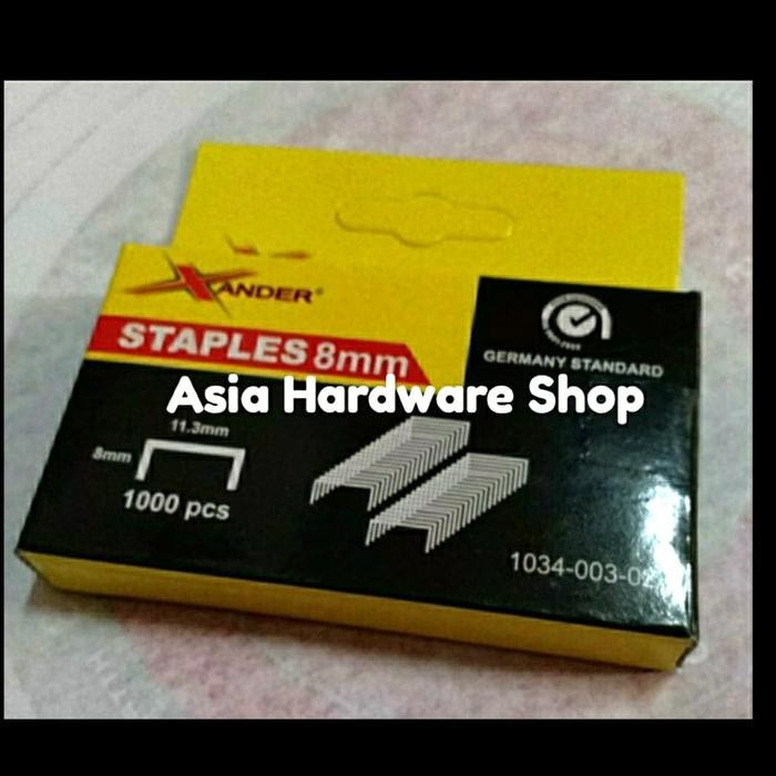 New Isi Staples Stapler Gun 8mm Refill Tembak Jok 4 - 14 mm 1000pcs XANDER