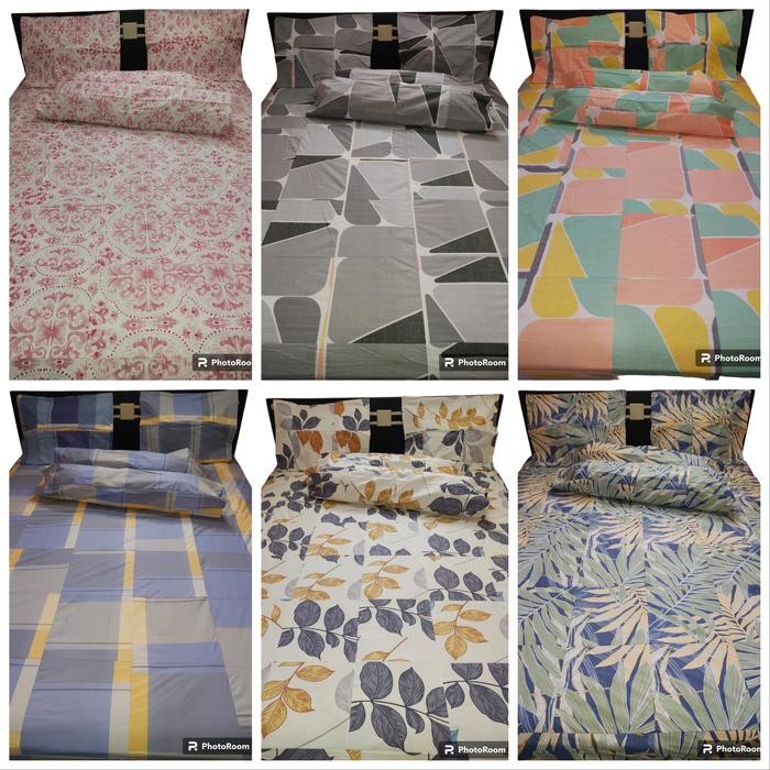 sprei perca My Love ukuran 180x200 tinggi 30 kain kotakan