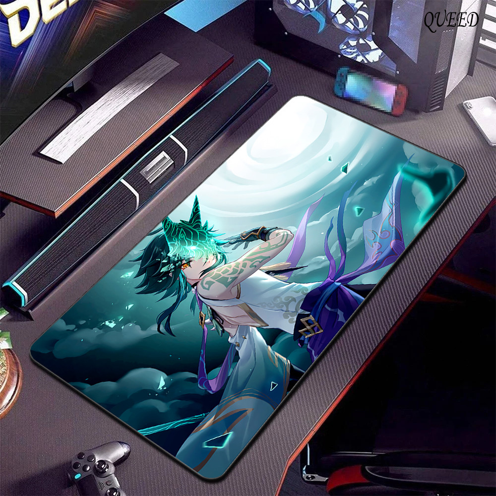 Xxl Mouse Pad Genshin Impact Xiao Mousepad Pc Gamer Cabinet Keyboard Deskmat Large Anime Computer