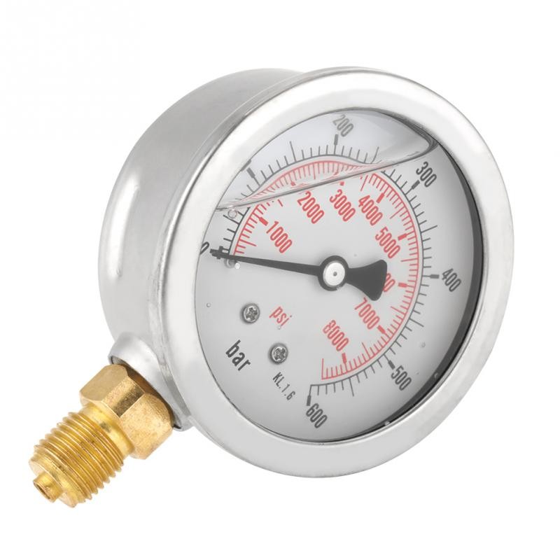 0-600Bar G 1/4" 63mm Dial Hydraulic Water Pressure Gauge Meter Measuring Tool Pressure Gauge Hydraul