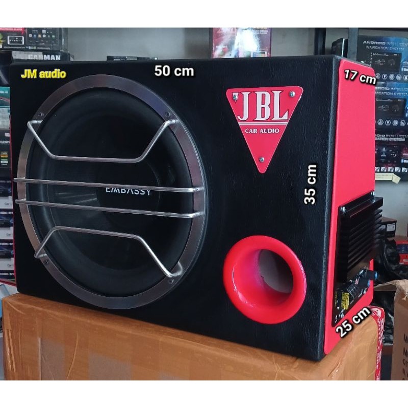 Speaker ACTIVE BASS TUBE/BASS BOX 12INCH Embassy ES-1276J MAX 600 WATT (Mobil) 12Volt Universal